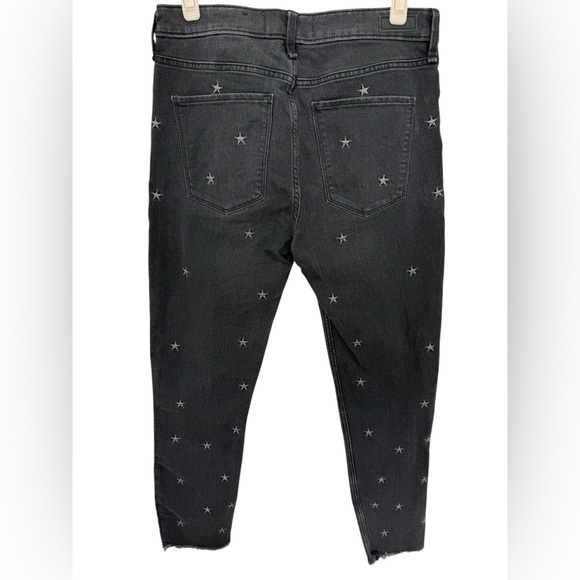 Abercrombie & Fitch High Rise Ankle Jeans Star Embroidered Black Denim 28 - Picture 3 of 7